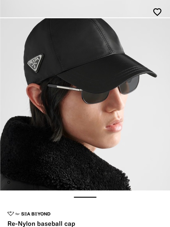 Prada Accessories - Prada Black Re-Nylon Baseball Cap with Silver Triangle Badge